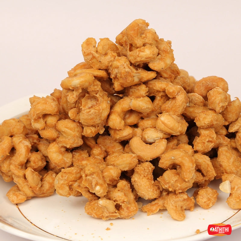 Traditional Andhra style Cashew Pakam brittle, handcrafted with premium cashews and jaggery by Athithi Gruha Foods.