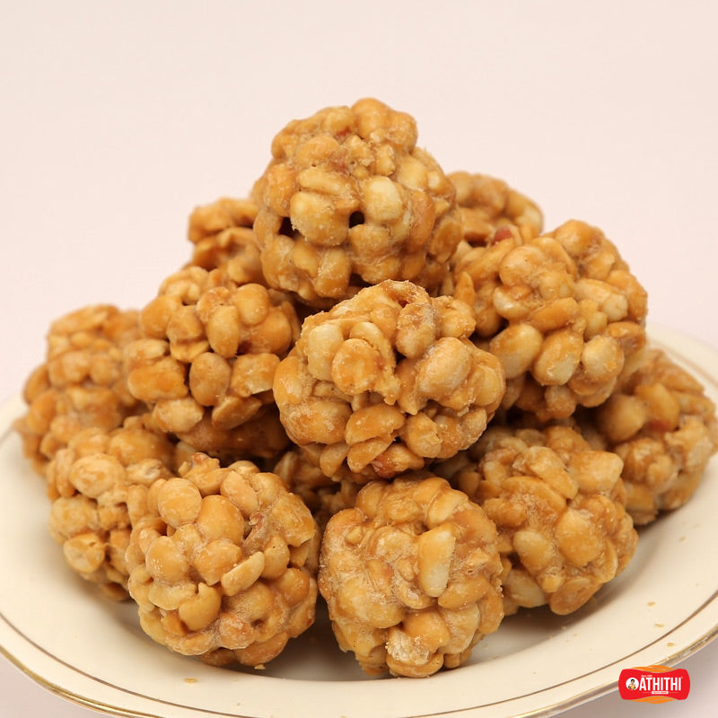 Soft peanut laddu made with jaggery and roasted peanuts healthy Andhra sweet snack