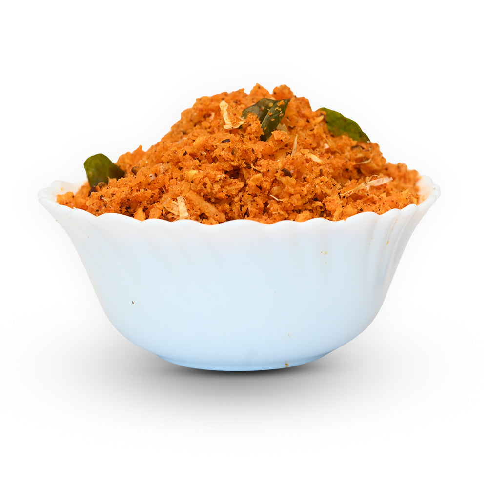 Authentic Andhra kobbari karam coconut spice powder blended with aromatic spices.