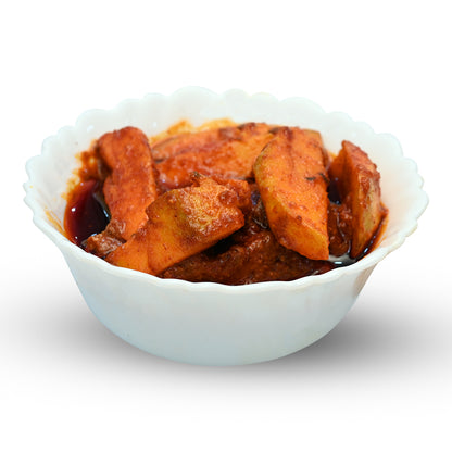 Authentic magaya pickle made with sun dried mango pieces and traditional Andhra spices.
