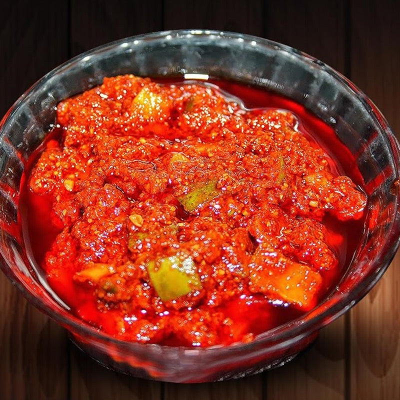 Nuvvula avakaya mango pickle with sesame Andhra style