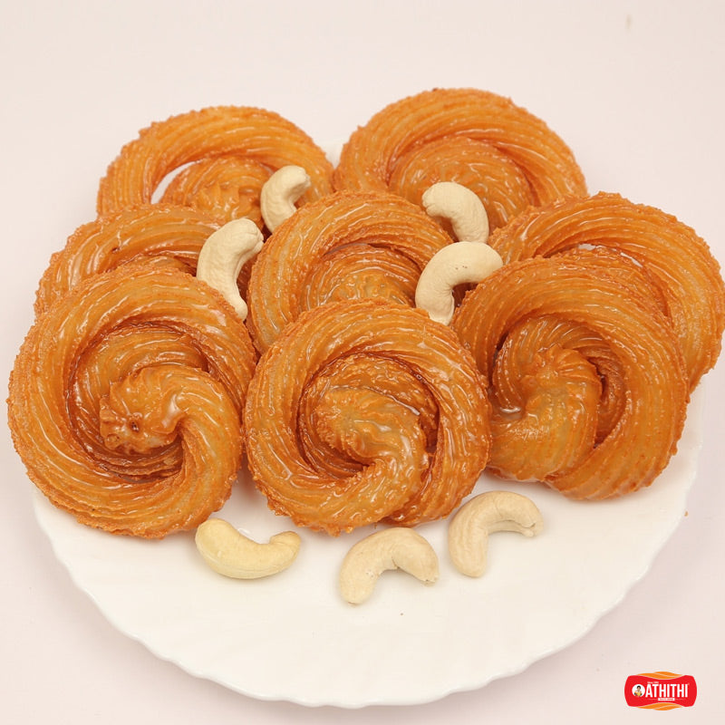 Paneer jilebi soft sweet soaked in syrup Indian dessert