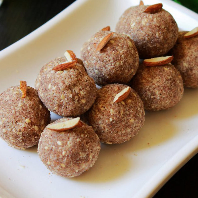 Ragi laddu made with finger millet and jaggery healthy sweet