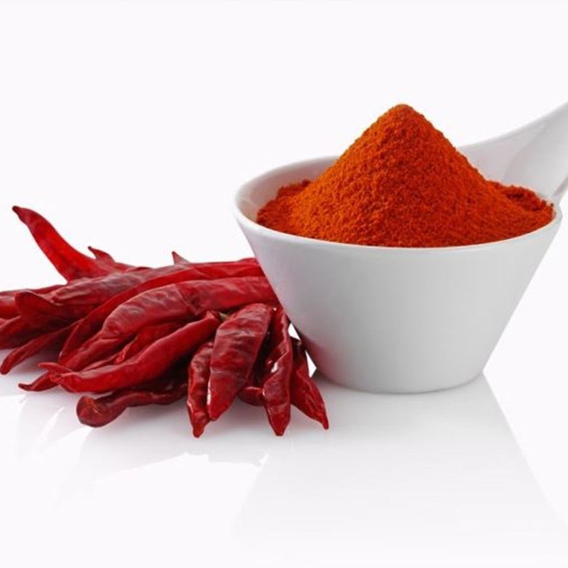 Red chilli powder made from dried chillies Indian spice