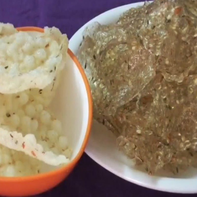 Saggu biyyam vadiyalu sabudana fryums Andhra snack
