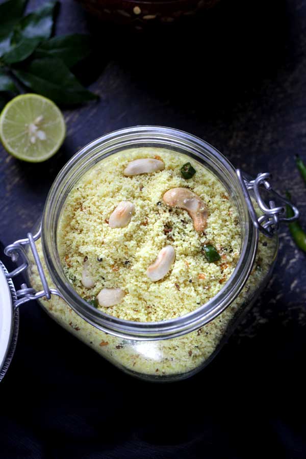 Instant upma mix prepared with oil blend for quick and easy South Indian breakfast meals