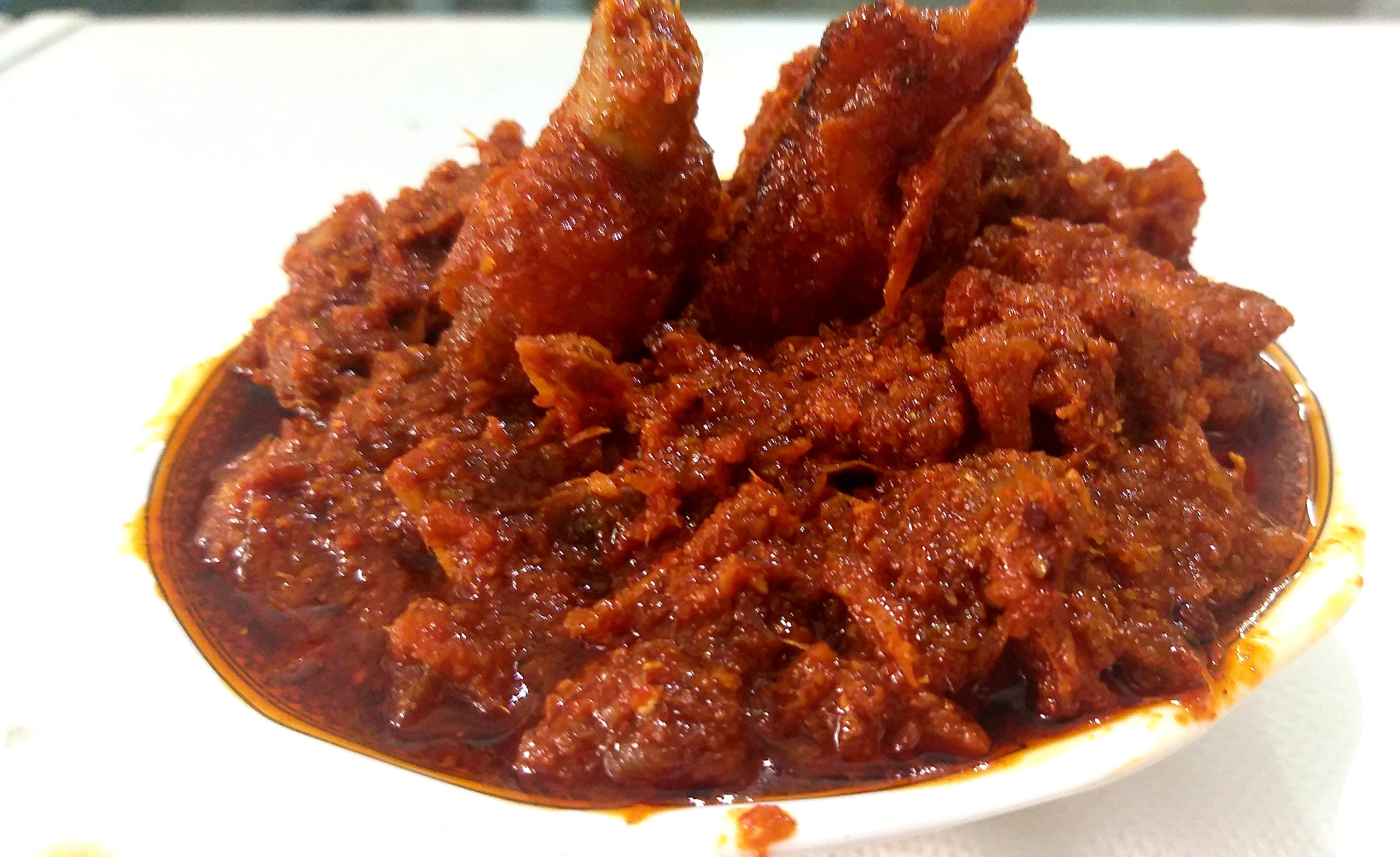Natu kodi country chicken meat used for traditional Andhra cooking