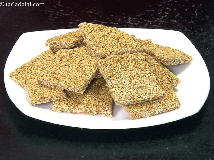 Nuvvula chikki made with sesame seeds and jaggery crunchy sweet
